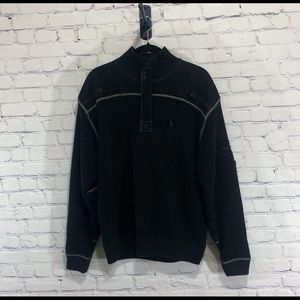 Mascot Workwear, Large, Sweater, 1/4 Zip, Black